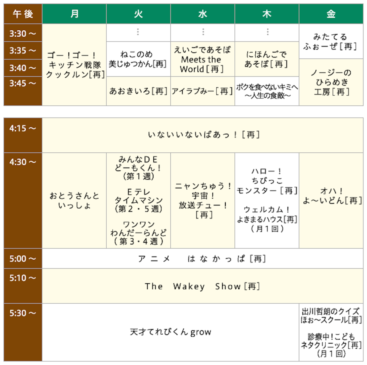 nhk 番組 表 東京