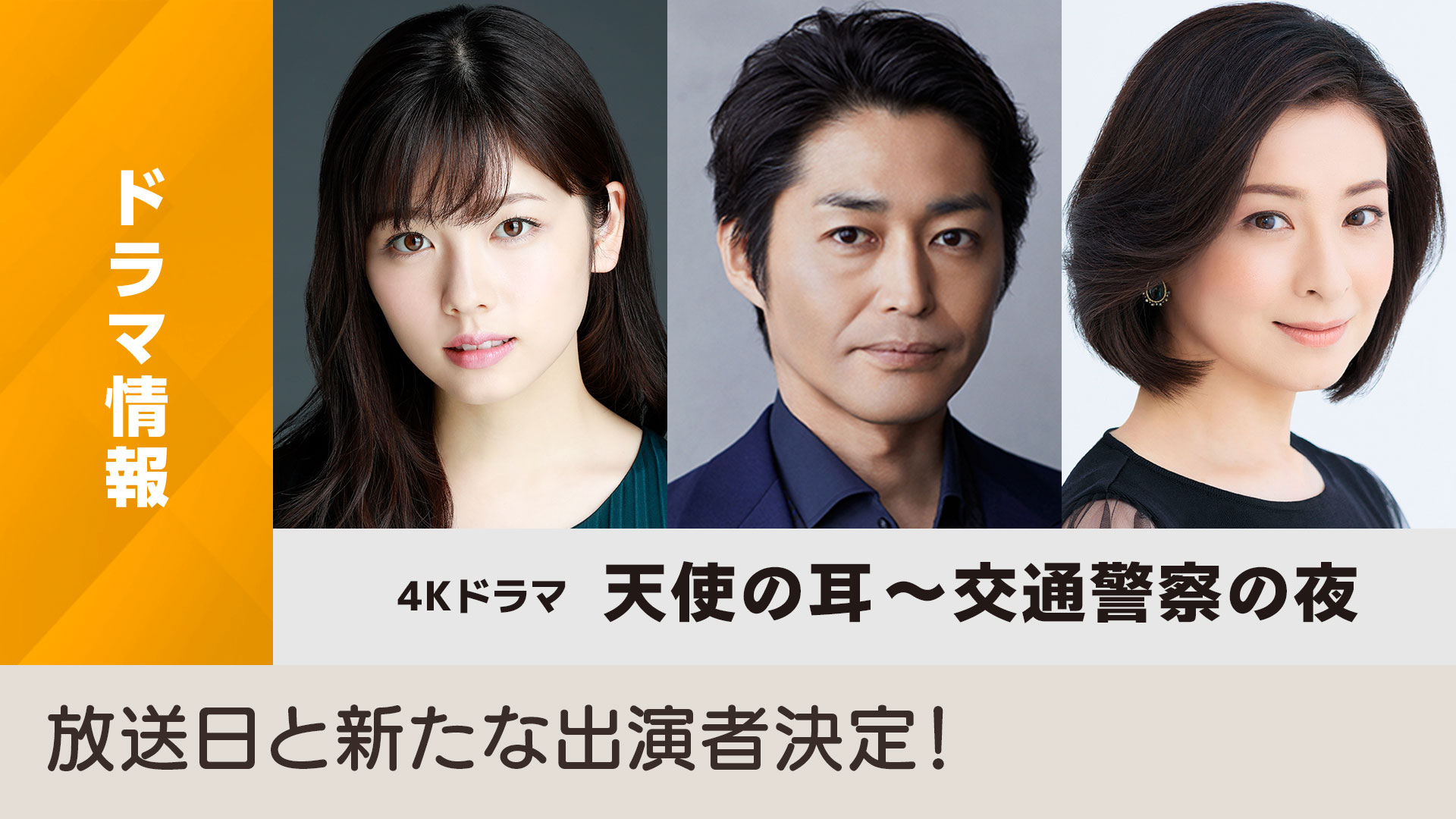 4kドラマ「天使の耳～交通警察の夜」放送日と新たな出演者決定！ Nhk