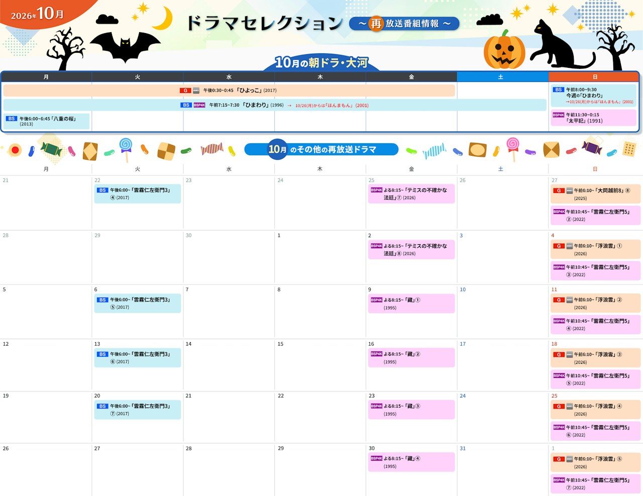 朝ドラ再放送2026年10月最新ガイド！NHK・BS・CSの放送時間とブラッサム総集編・見逃し配信を徹底解剖