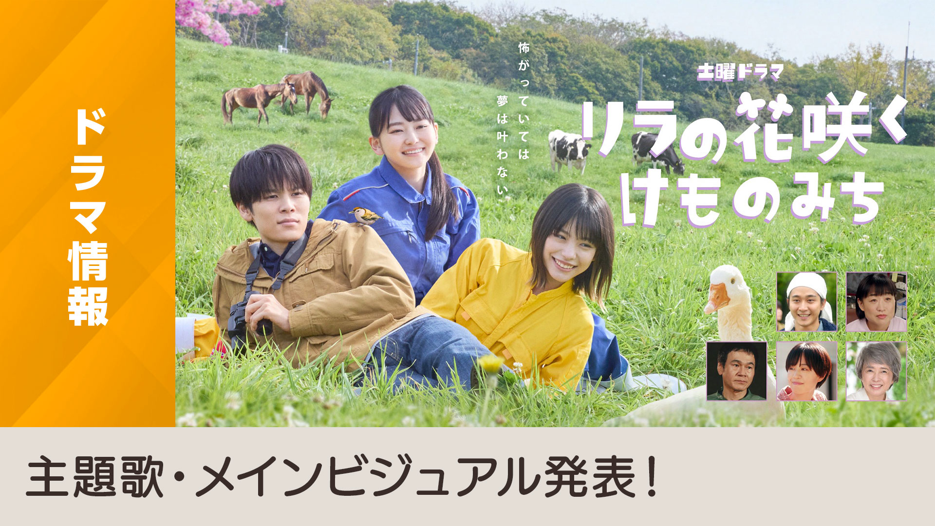 土曜ドラマ「リラの花咲くけものみち」主題歌・メインビジュアル発表！